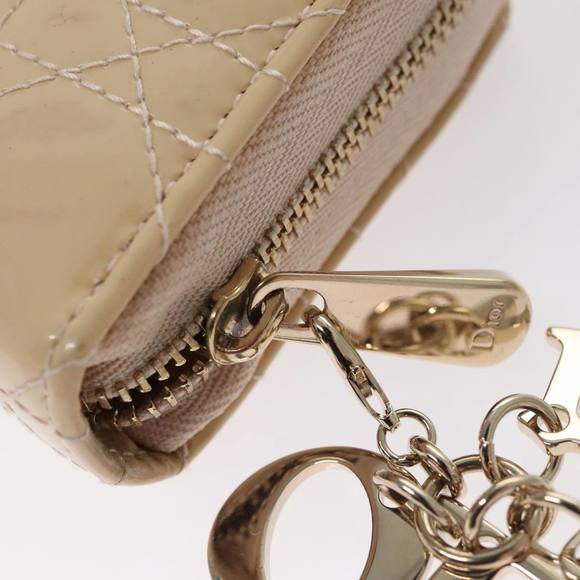 Christian Dior Canage Card Case Enamel Beige Auth ar13203 - Picture 13 of 16